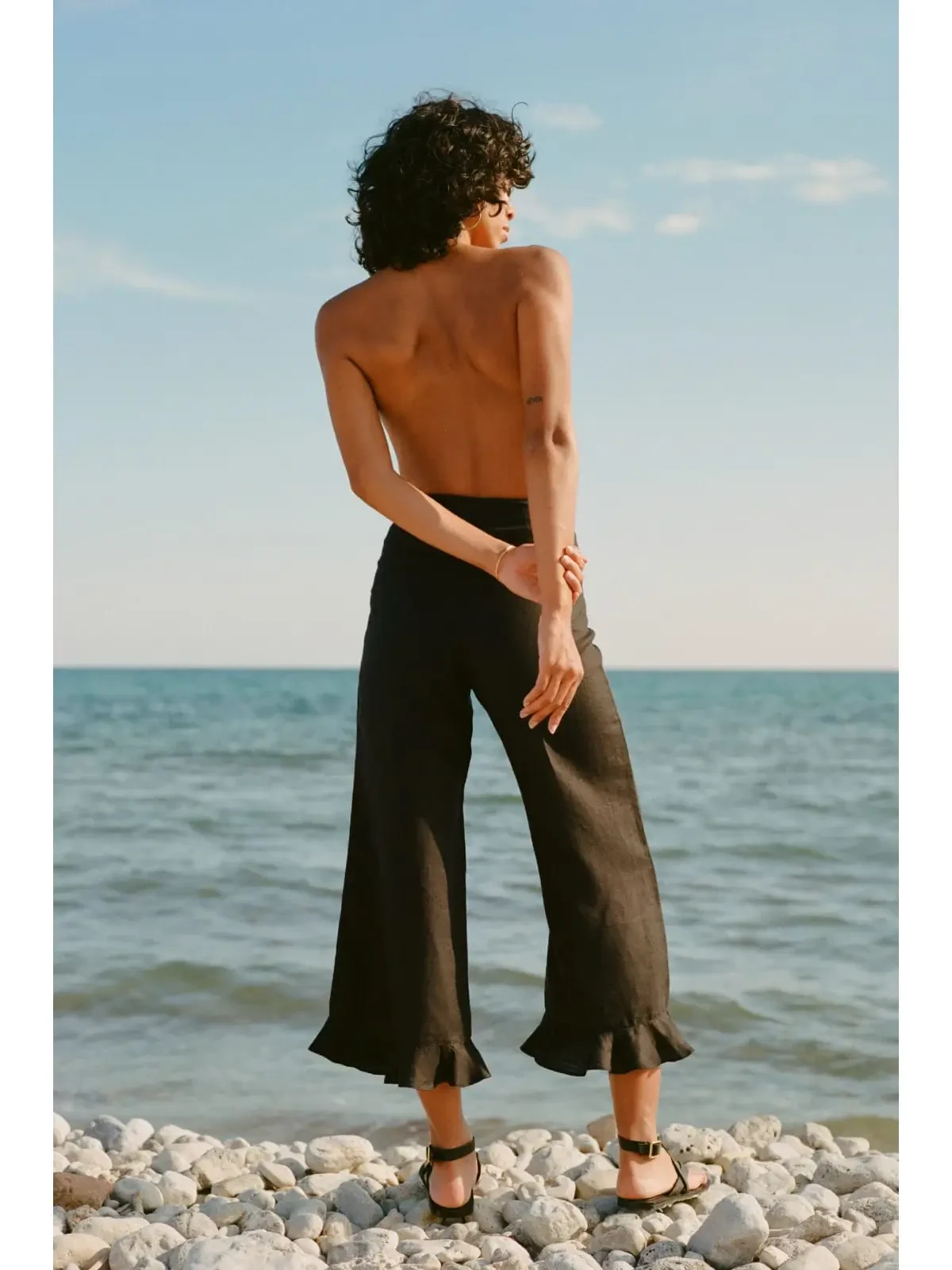 Clara Ruffled Linen Trousers — photo 1